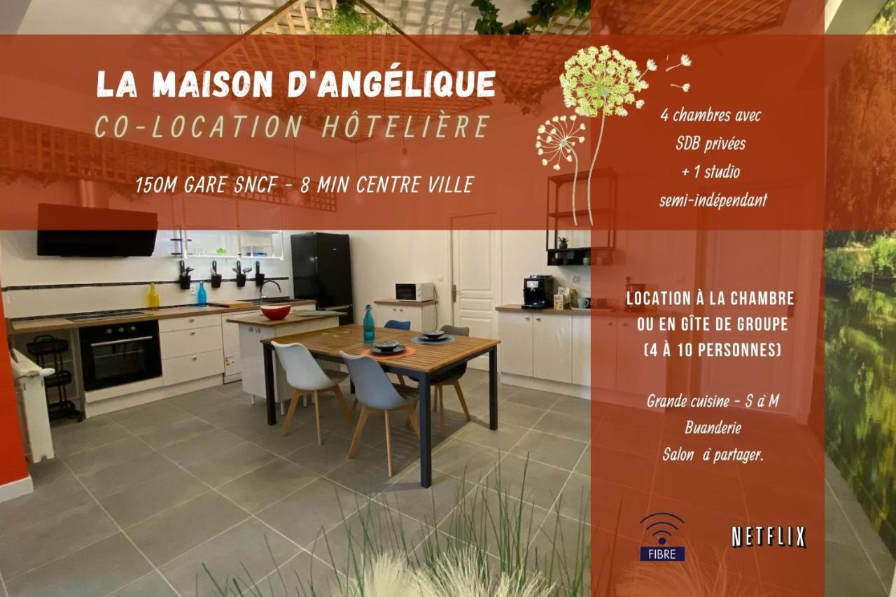 La Maison D'Angelique - Colocation Hoteliere A 150M Gare Tgv- Grande Cuisine Equipee & Salon - Fibre - Netflix Niort Exterior photo